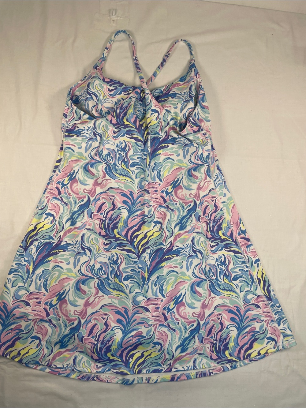 Simply Southern Groovy  Swirl Mini tank dress  activewear casual tennis prep XL - Picture 6 of 6